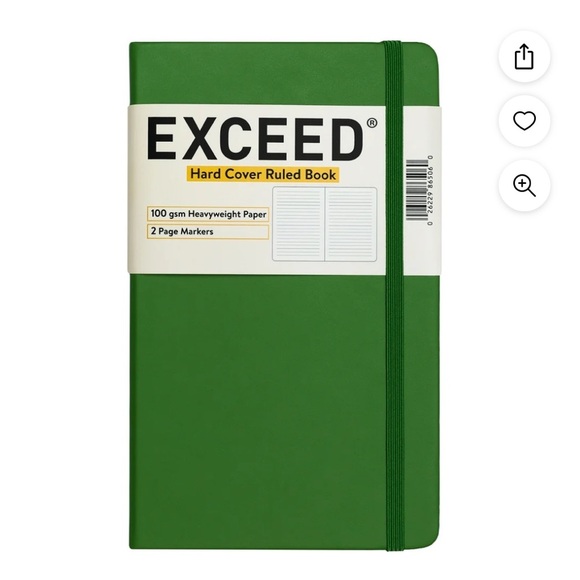 NIP SEALED Exceed Hard Cover Medium Ruled Journal, Moss Green 120
Sheets 100 GSM - Picture 1 of 7